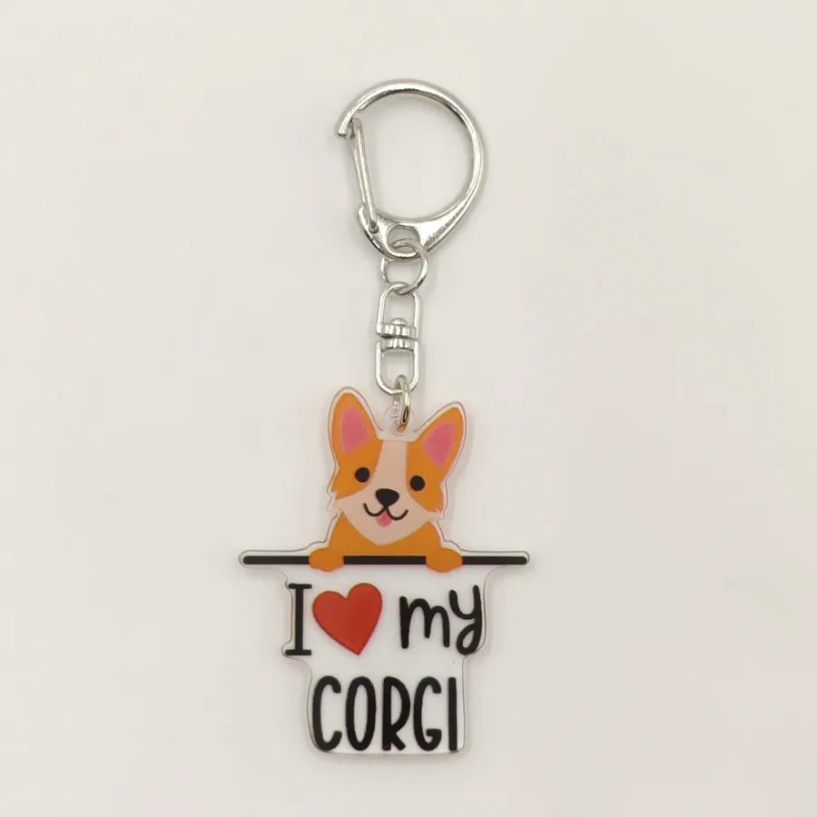 Ethnic Style Simple Style Letter Dog Arylic Unisex Keychain