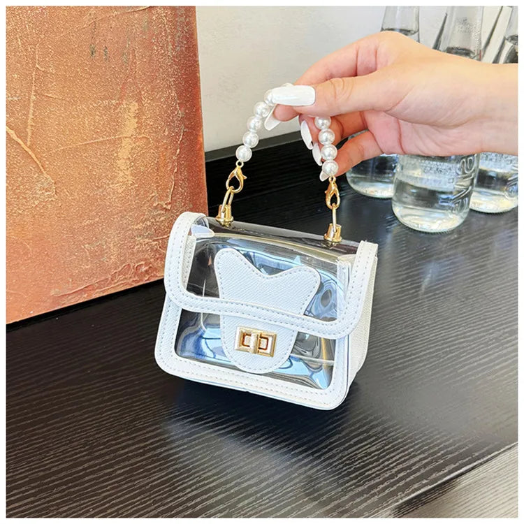Summer New Crossbody Bag Cute Stylish Bag Pearl Classic Style Chain Transparent Handbag Shoulder Bag