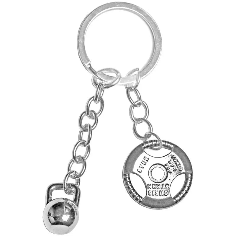 fashion creative fitness dumbbell keychain metal backpack buckle