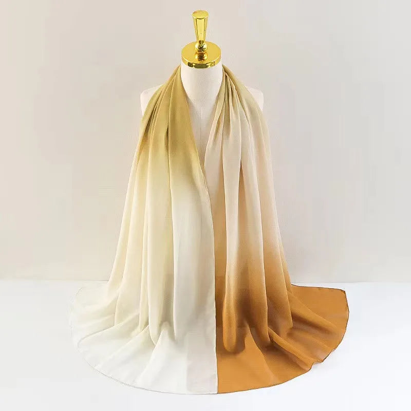 women's casual solid color chiffon printing scarf kerchief