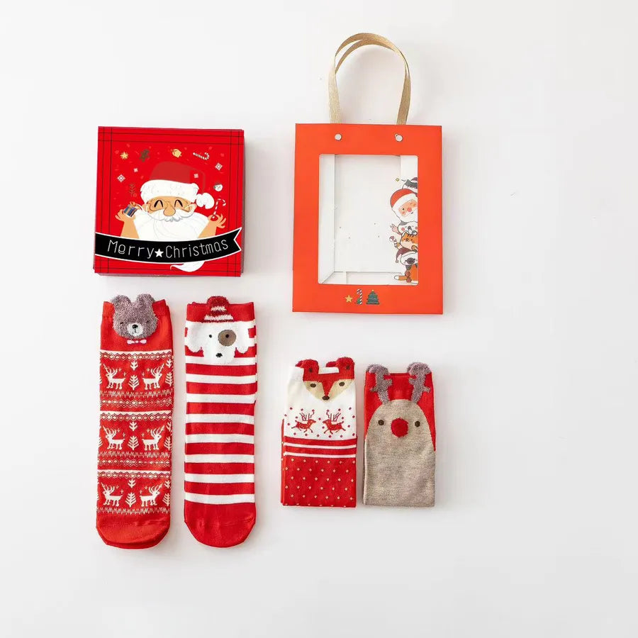 Christmas Simple Style Classic Style Women's Color Block Cotton Ankle Socks 1 Set