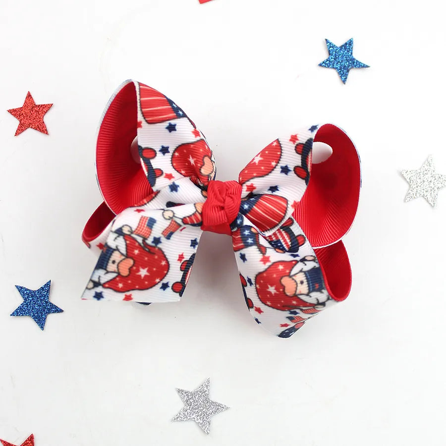 Independence Day Hairpin American Flag Bow Hair Accessories Children Girl Cute Headwear Patriotic Hairpin