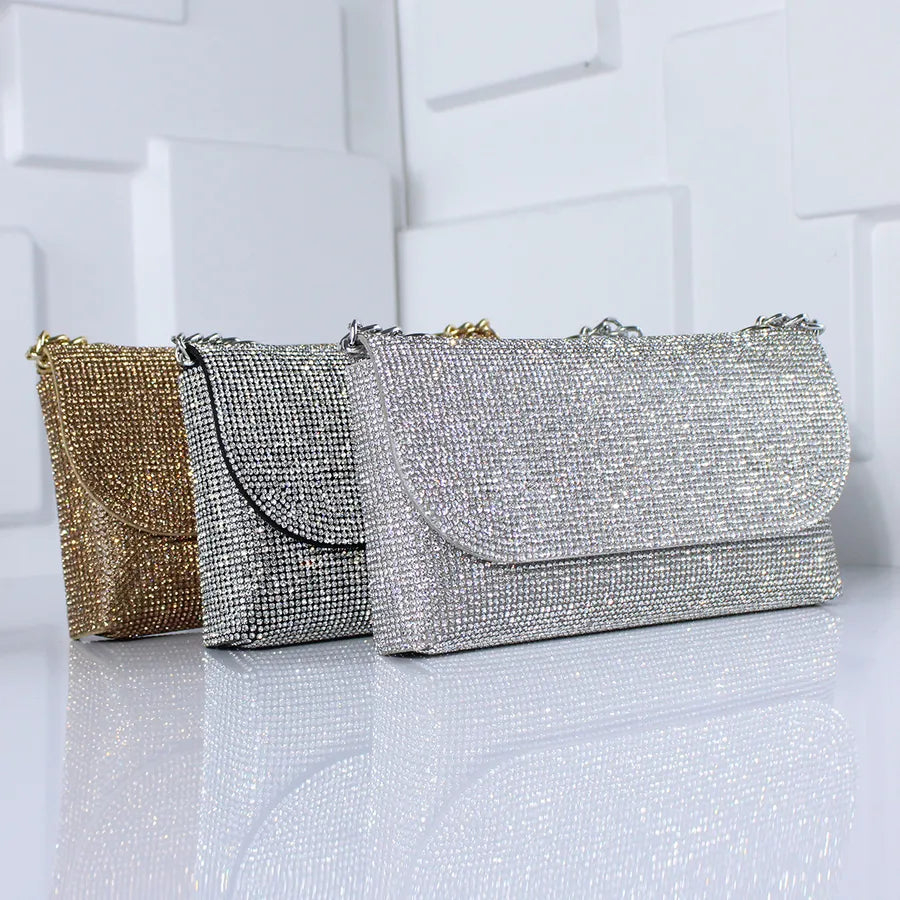 Black Silver Champagne Pu Leather Solid Color Square Evening Bags
