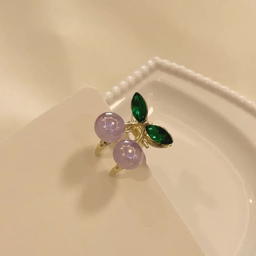Cute Sweet Women's Cherry Imitation Pearl Hair Claws