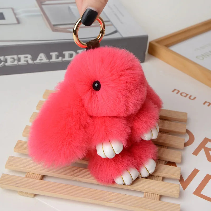 Simple Style Rabbit Artificial Wool Handmade Bag Pendant