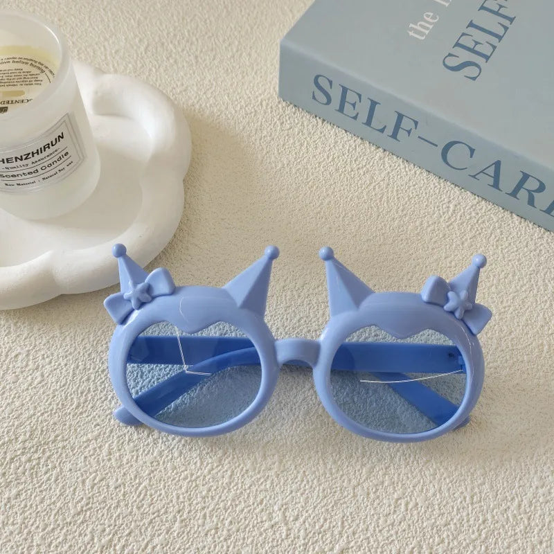Cartoon Style Cute Sweet Solid Color Ac Polygon Full Frame Kids Sunglasses