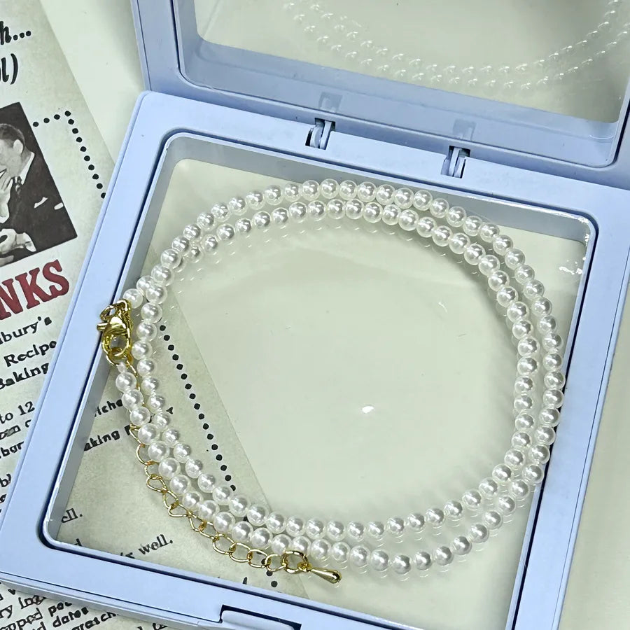 Wholesale Jewelry Elegant Round Artificial Pearl Copper Beaded Necklace