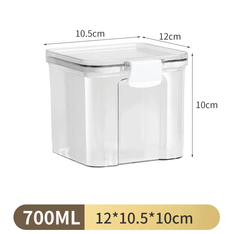 White sealed jar transparent storage box moisture-proof snack dry goods tea storage jar plastic jar grains kitchen