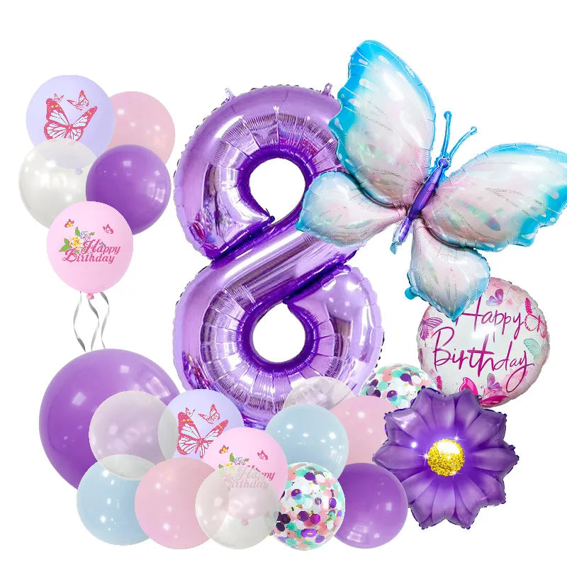 Casual Cute Letter Butterfly Aluminum Film Birthday Festival Balloons