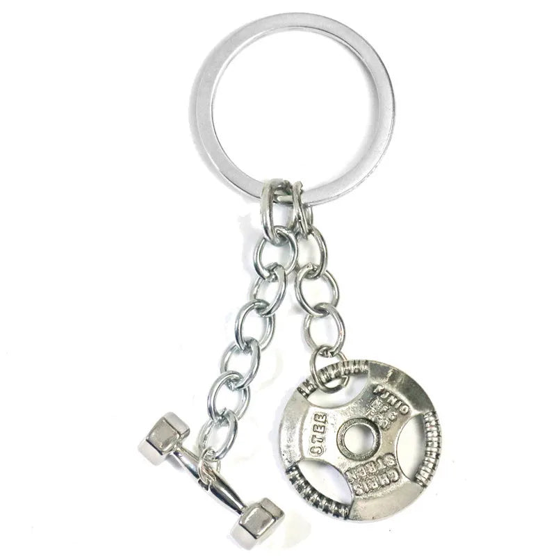 fashion creative fitness weight sheet keychain metal backpack buckle