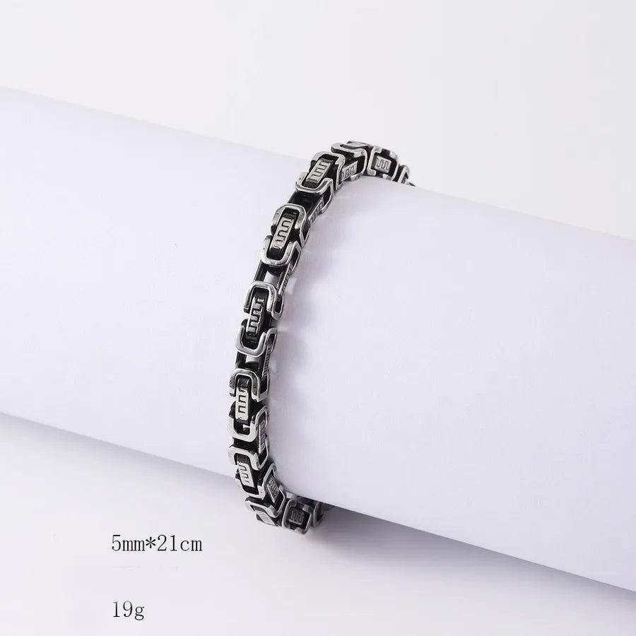 Hip-Hop Geometric 201 Stainless Steel Plating Men's Bracelets Men Chain Bracelets