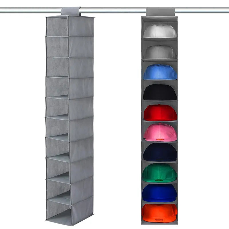 Non-woven hat ten-layer storage hanging bag tie belt organizing hanging bag accessories storage bag wardrobe storage hanging bag