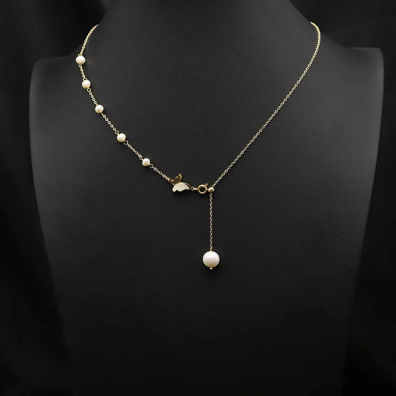 original design heart shape flower freshwater pearl plating 18k gold plated necklace