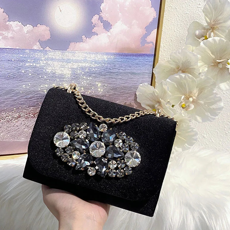 velvet Solid Color Square Evening Bags
