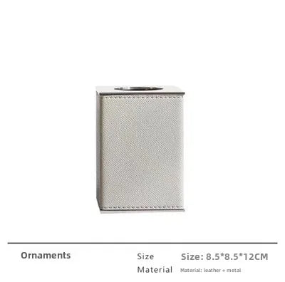 Modern European-style Home Furnishing Soft Matching Set Stainless Steel Leather Soap Dispenser Toothbrush Box Bathroom Four-piece Set Ornaments