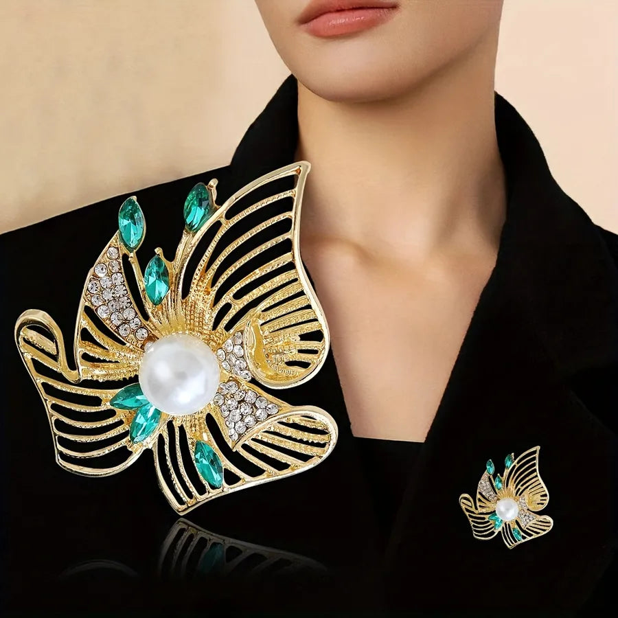 Elegant Pin Flower Alloy Women's Brooches 1 Piece