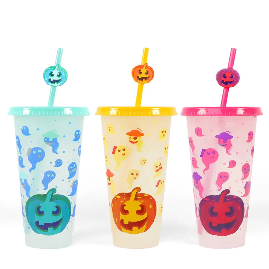 halloween casual cartoon plastic water bottles