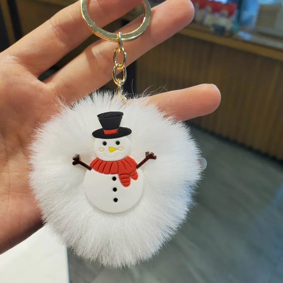 creative three-dimensional christmas fur ball bag pendant keychain