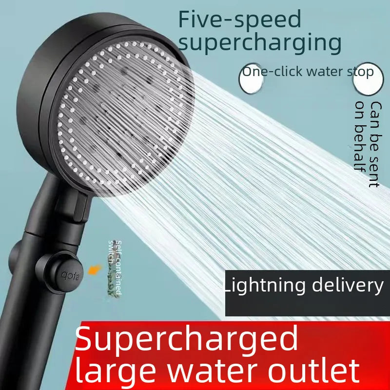 Pressurized Shower Head Shower Set Wholesale Black Samurai Home Bath Handheld Shower Head Bathroom Bracket