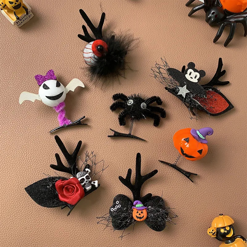 exaggerated funny pumpkin arylic plush hair clip