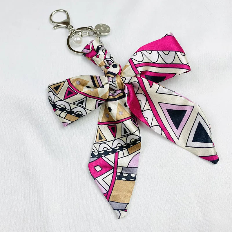 Sweet Simple Style Bow Knot Cloth Metal Unisex Bag Pendant Keychain