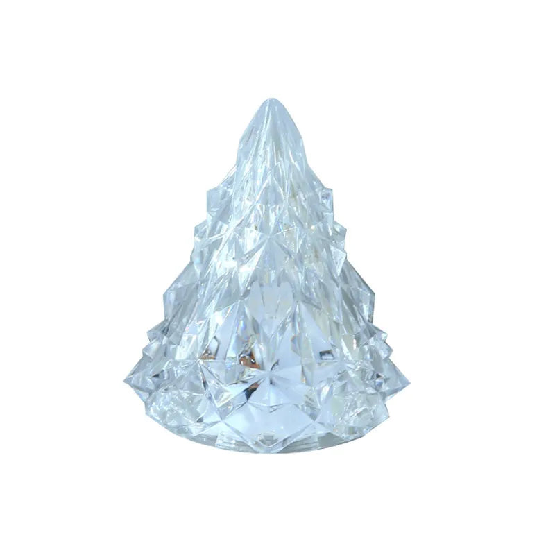 Trendy Cute Ice Crystal Night Light Christmas Tree Atmosphere Lamp Glowing Room Decorations Dormitory Ornaments Acrylic Material