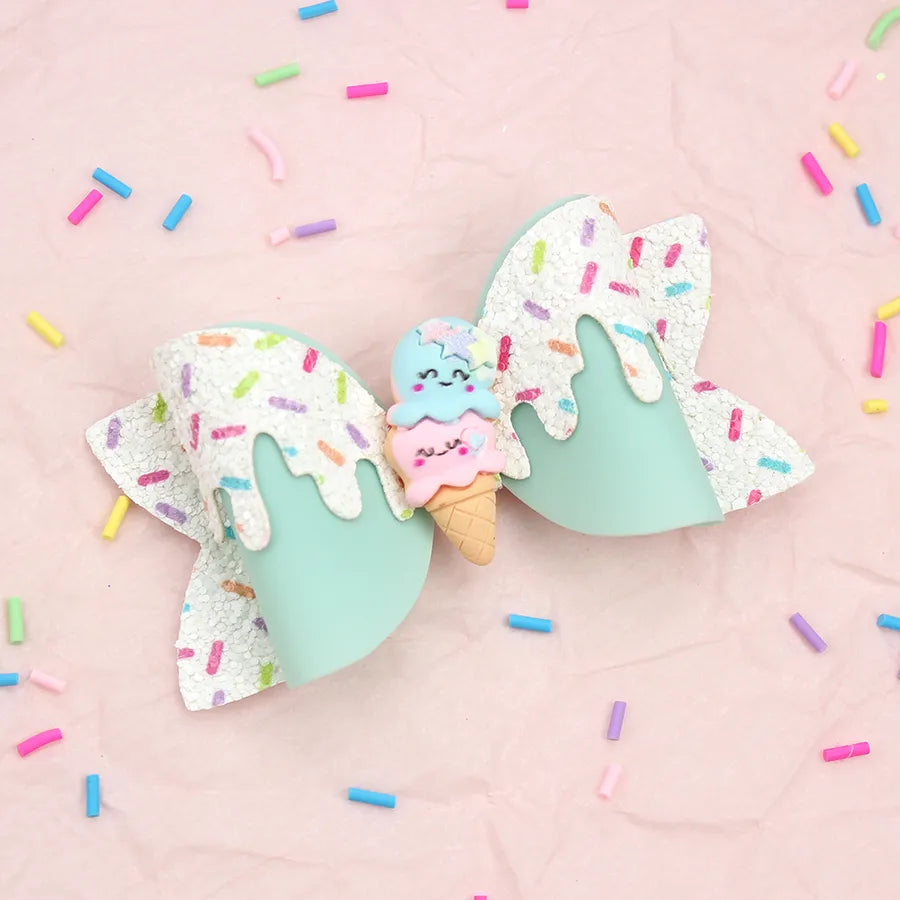 Amazon's New Donut Hairpin Children's Bow Hair Accessories Ice Cream Cream Candy Color Girl Hairpin