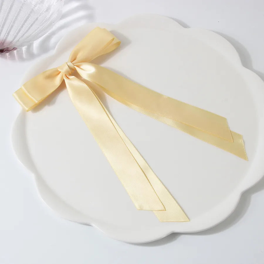 Women's Sweet Simple Style Classic Style Solid Color Bow Knot Cloth Hair Clip