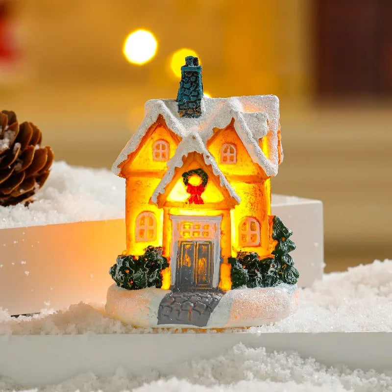 Christmas Vintage Style House Resin Daily Festival Ornaments