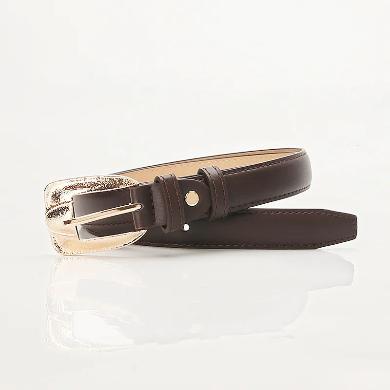 Simple Style Solid Color Pu Leather Alloy Unisex Leather Belts