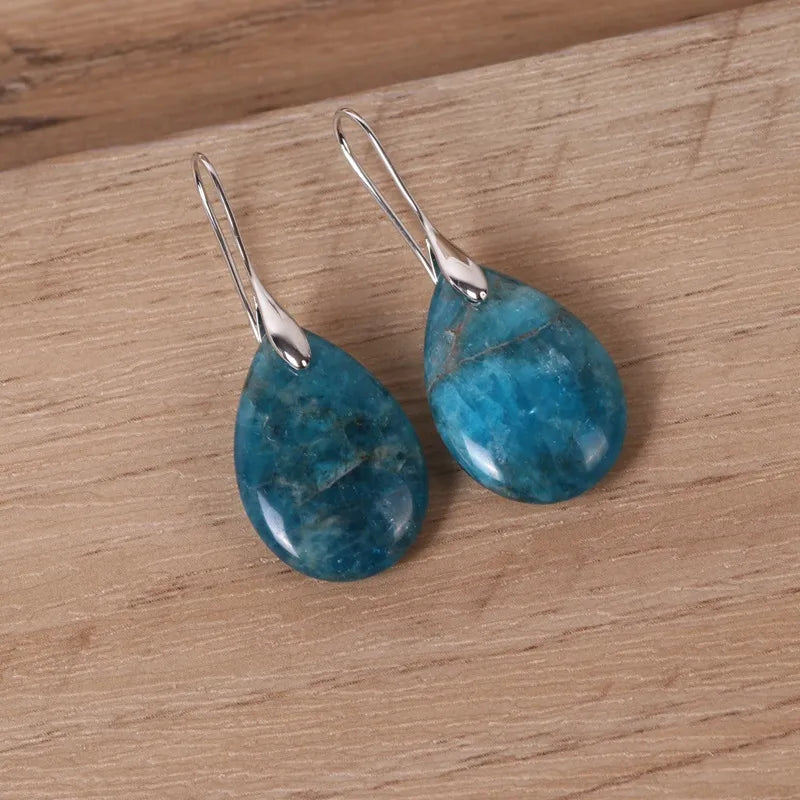 1 Pair Simple Style Geometric Water Drop natural stone Earrings