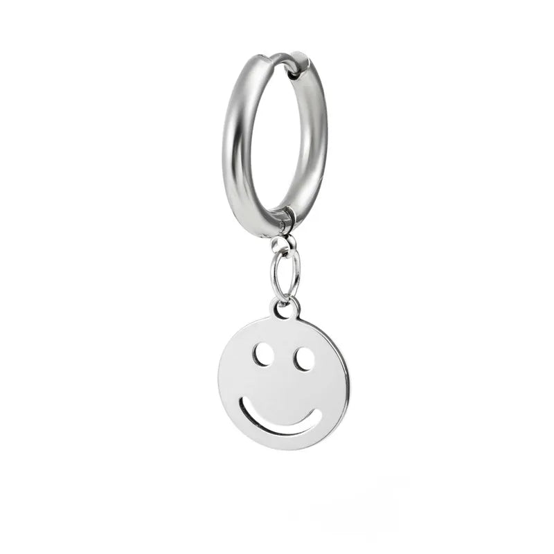 fashion cross heart shape stainless steel polishing drop earrings 1 piece
