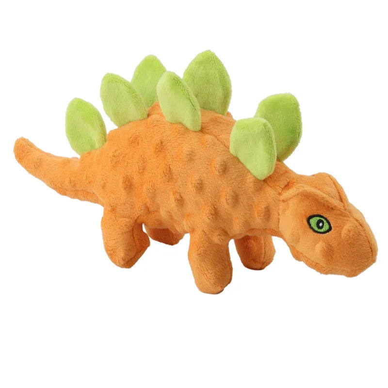 New two-in-one pet plush sound toy dinosaur dog relieving stuffy molar teeth cleaning cartoon Stegosaurus toy