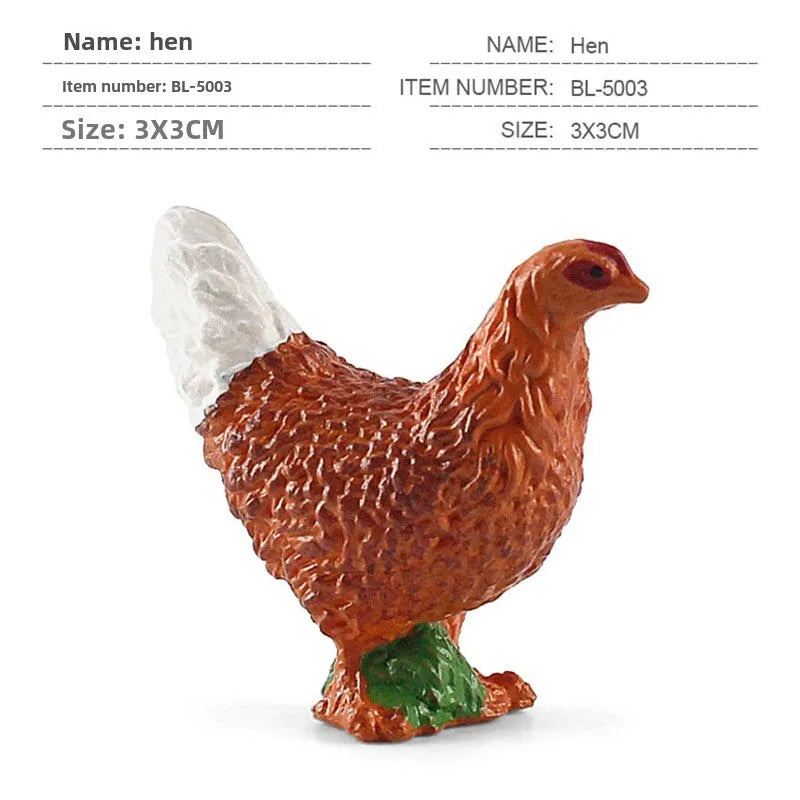 simulation mini farm poultry chicken duck goose cow gold small animal miniature model sand table ornaments wholesale