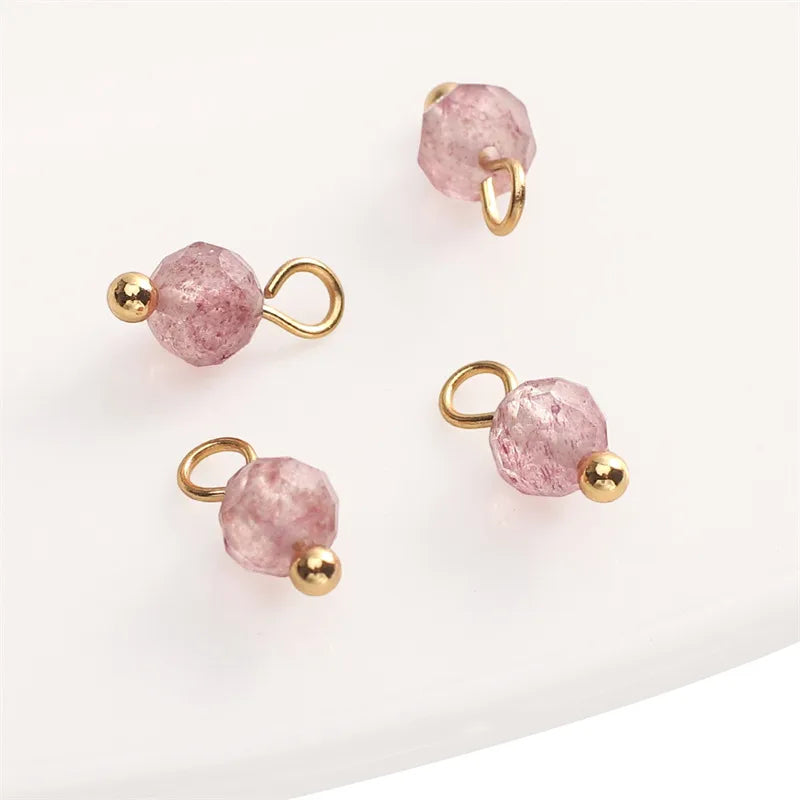 Handmade Natural Stone Pendant Beads Small Drop Earrings Bracelet Necklace Weaving Material Accessories Simple Style Jewelry
