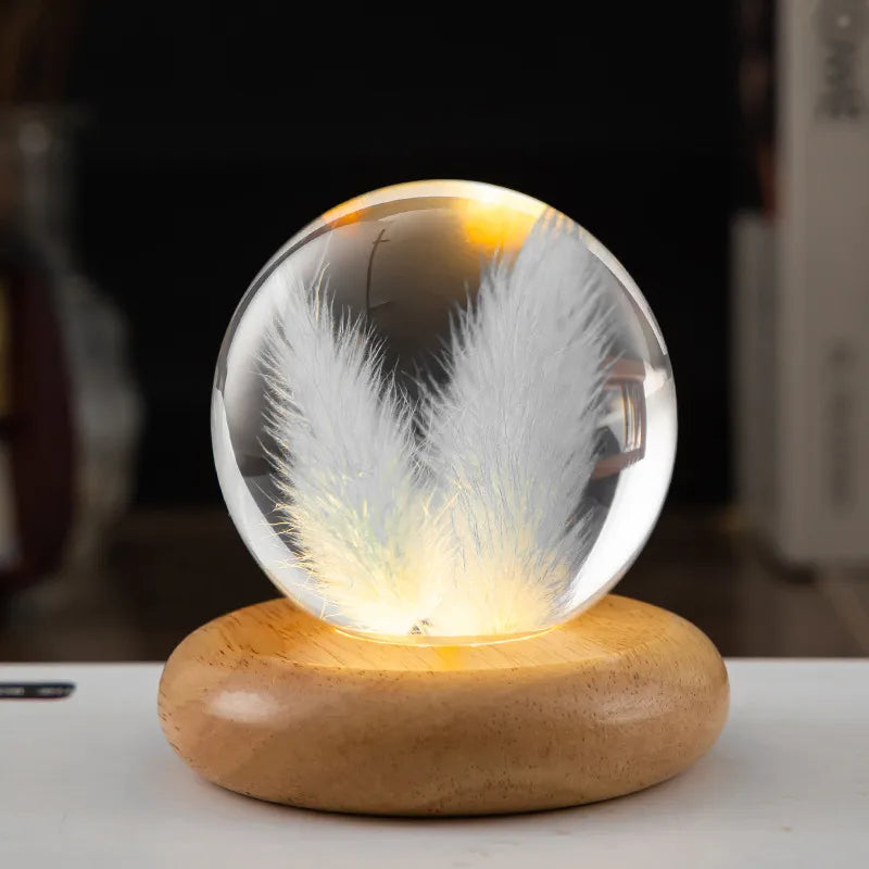 Pastoral Flower Wood Resin Night Lights Lighting Accessories