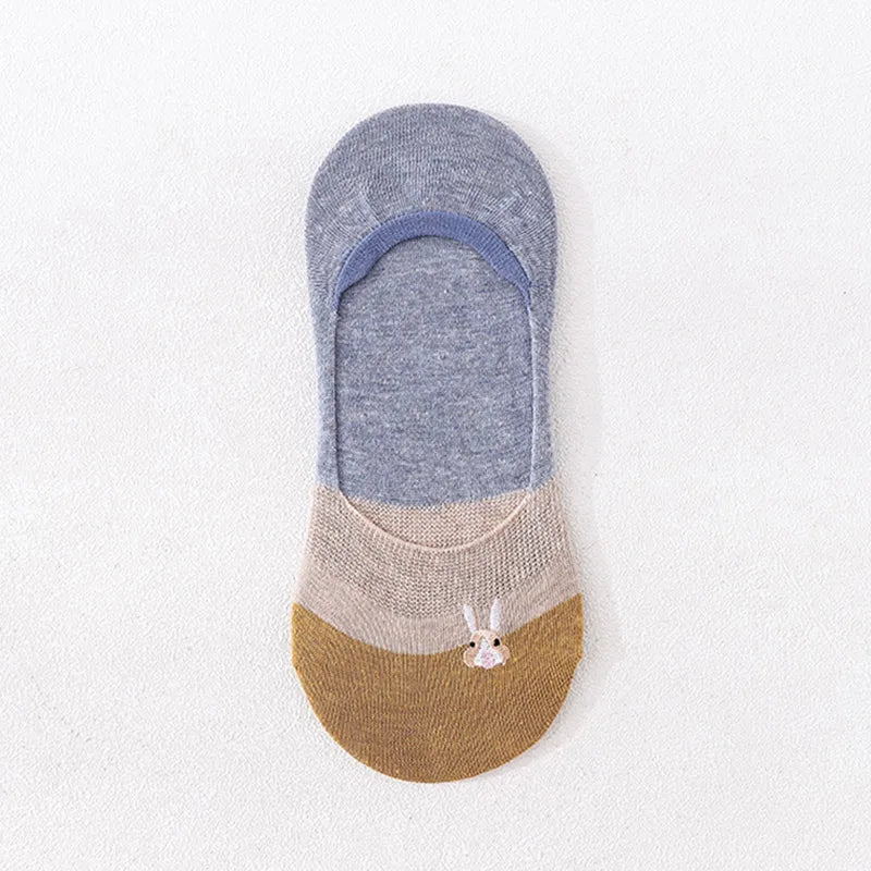 new bunny color matching invisible breathable thin women's socks