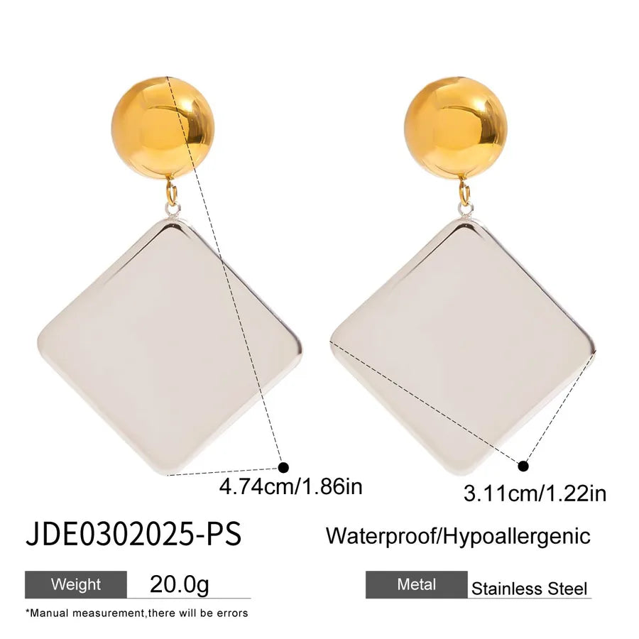 Casual Elegant Business Geometric 316 Stainless Steel  Earrings Ear Studs