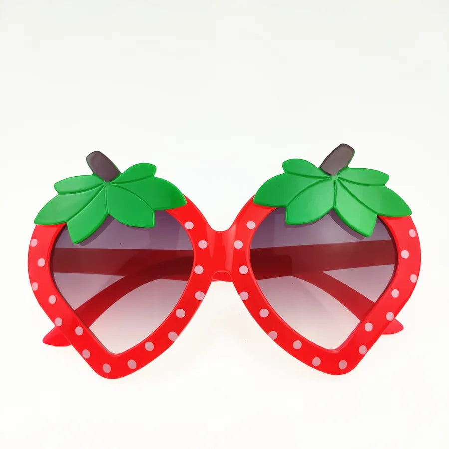 Cute Novelty Strawberry Ac Gradient Tinted Lenses Special-Shaped Mirror Full Frame Kids Sunglasses