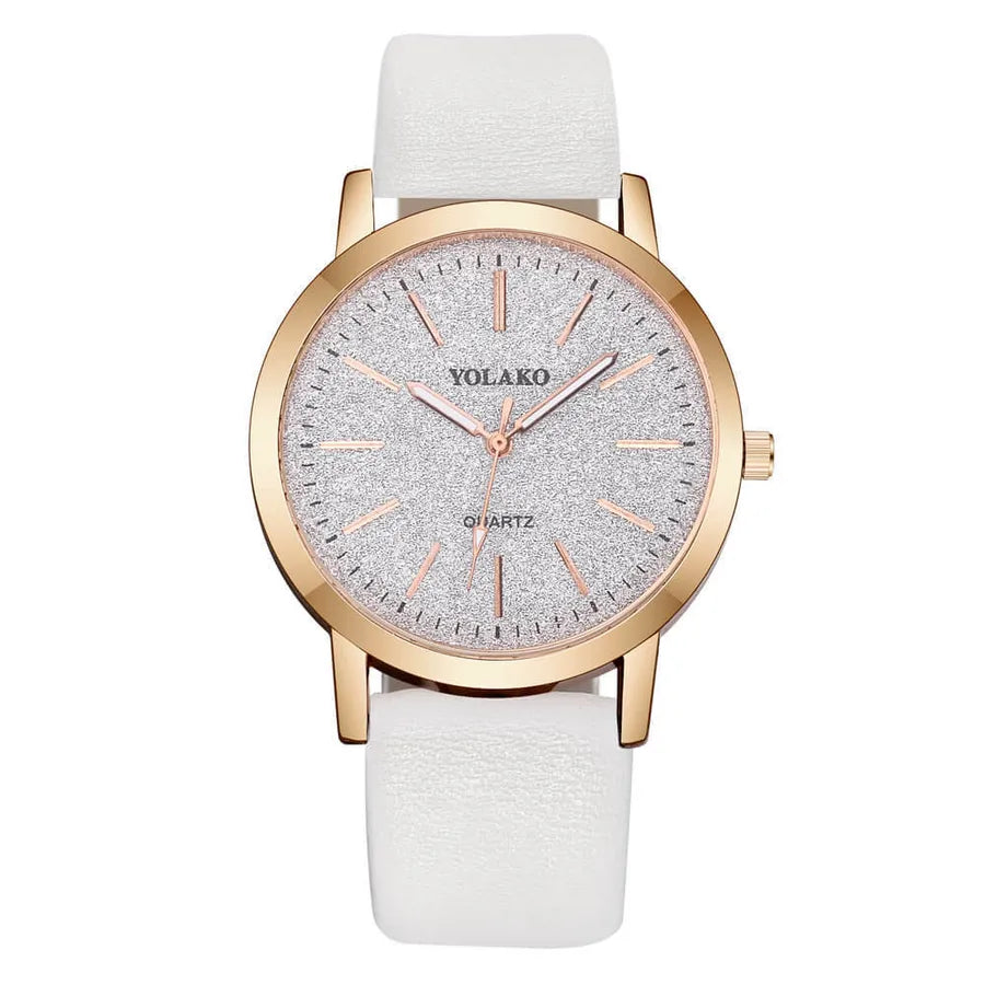 Casual Solid Color Buckle Quartz Women's Watches