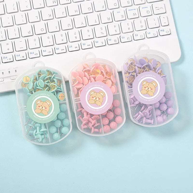 macaron color student stationery set creative drawing pin binding combination