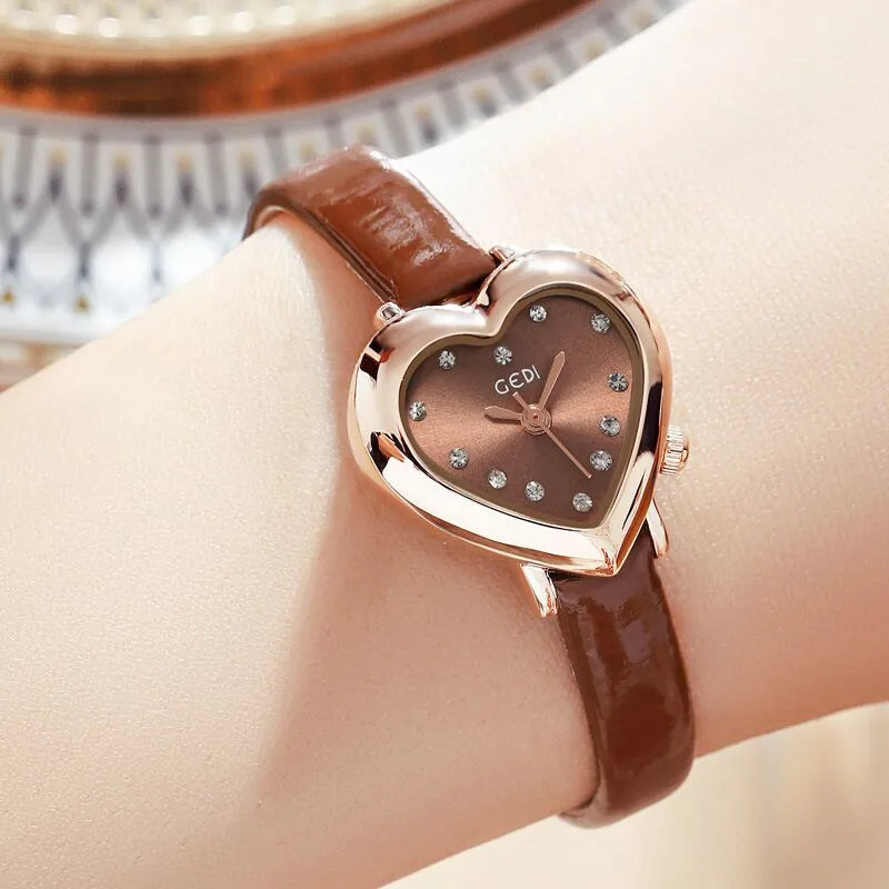Simple Style Heart Shape Buckle Quartz Watch Women's Watches