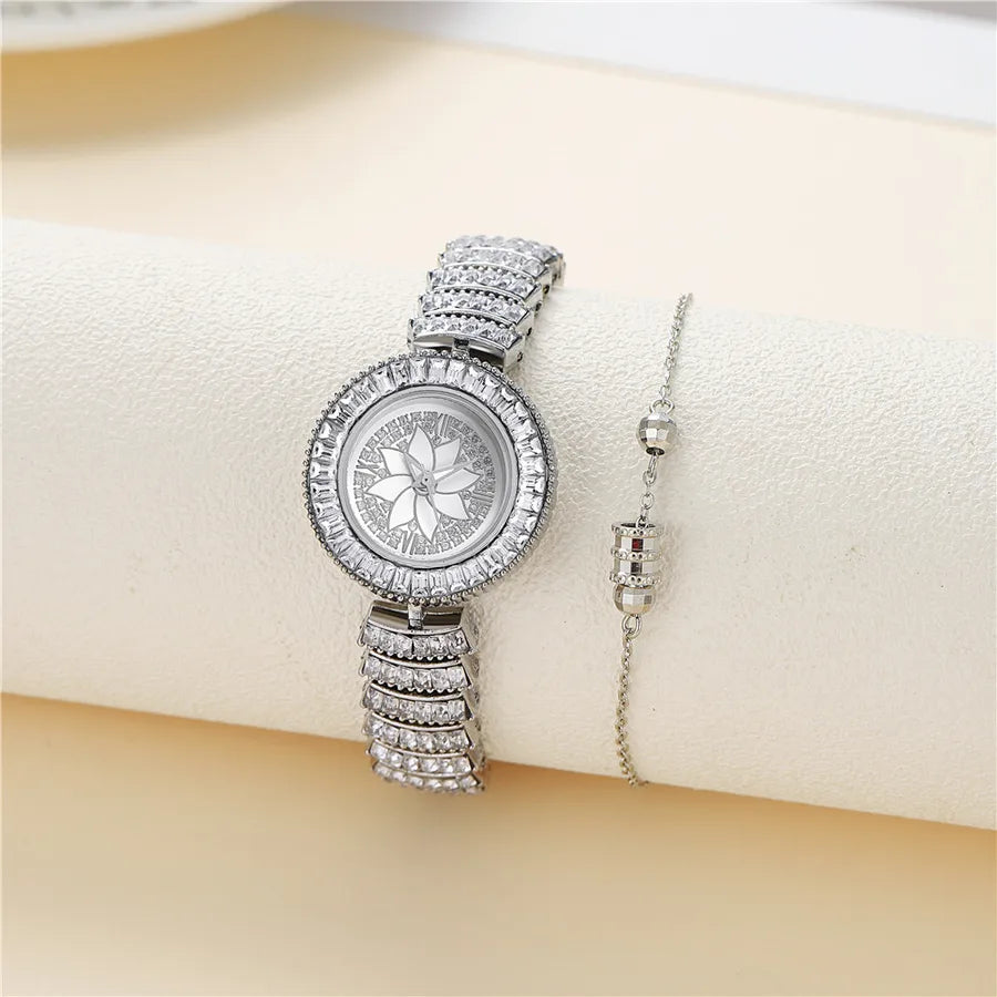Casual Elegant Lotus Horseshoe Buckle Quartz Women's Watches