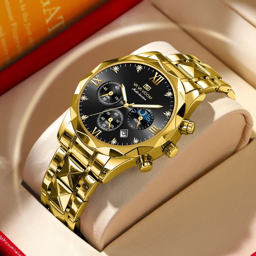 Business Geometric Butterfly Double Snap Quartz Men's Watches