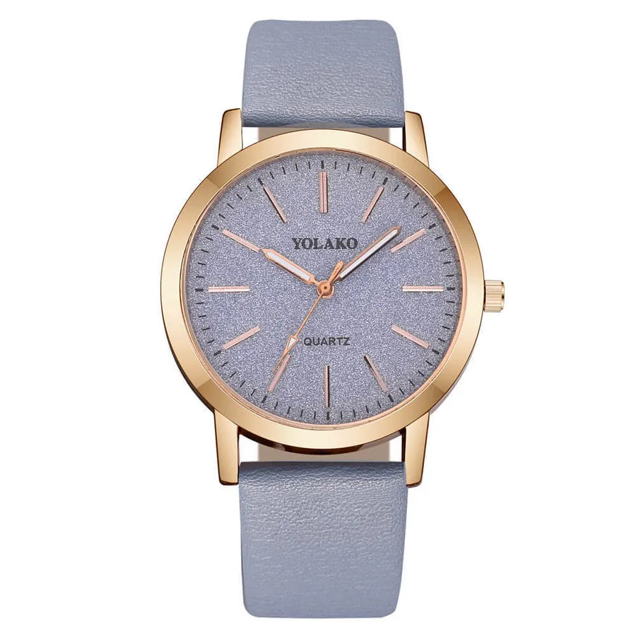 Casual Solid Color Buckle Quartz Women's Watches