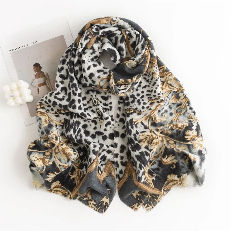 Women's Sweet Leopard Polyester Scarf