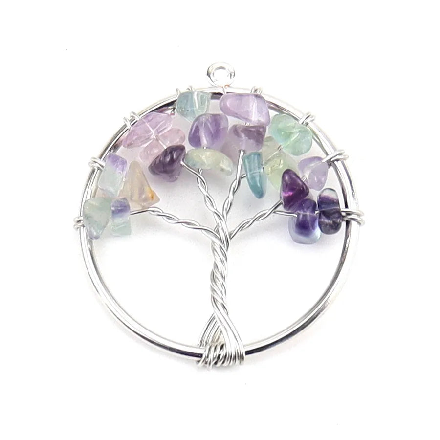 simple style lucky tree natural stone agate wholesale pendants