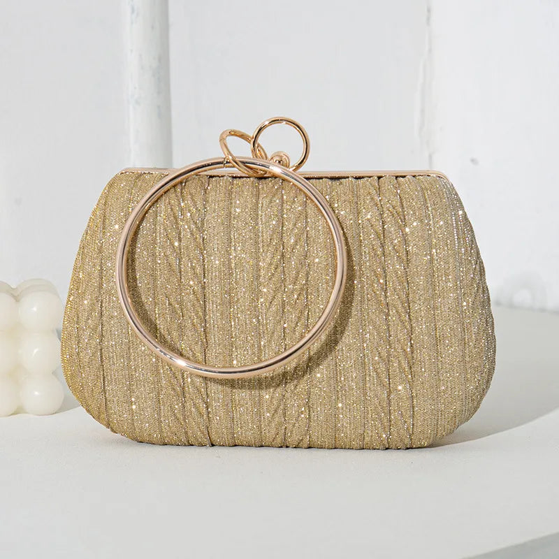Silver Black Gold Pu Leather Solid Color Square Evening Bags