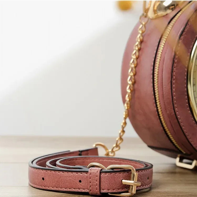 Vintage Handbag Round Clock Bag