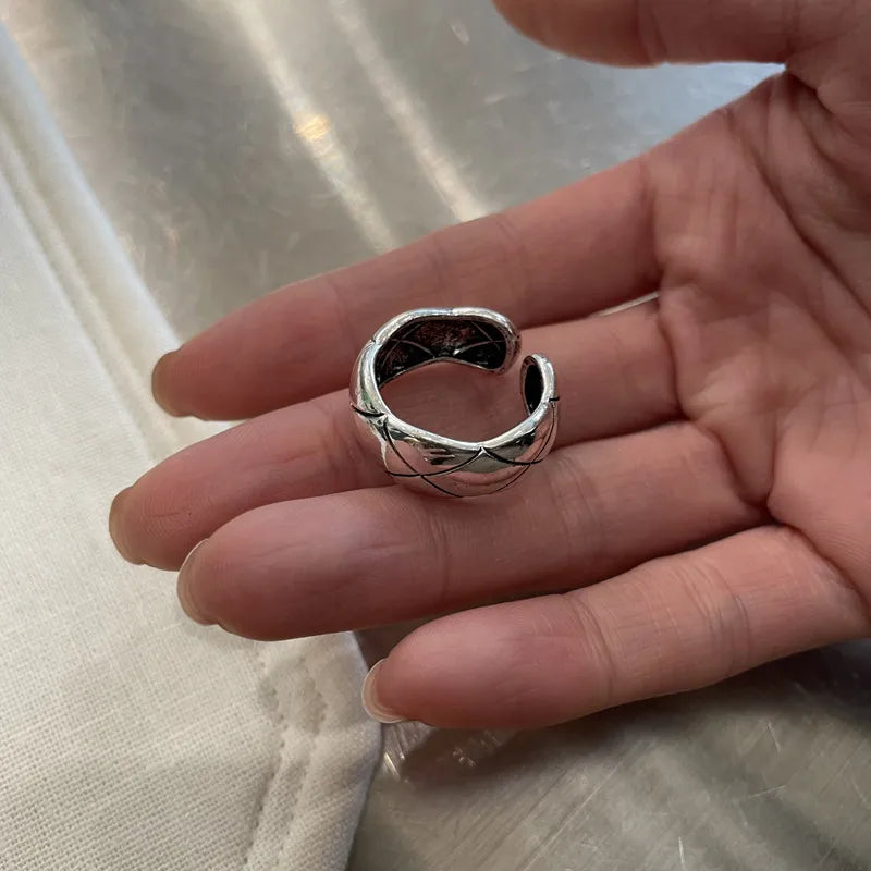 Retro Classic Style Geometric natural stone Open Rings Rings In Bulk